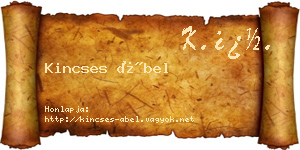 Kincses Ábel névjegykártya
